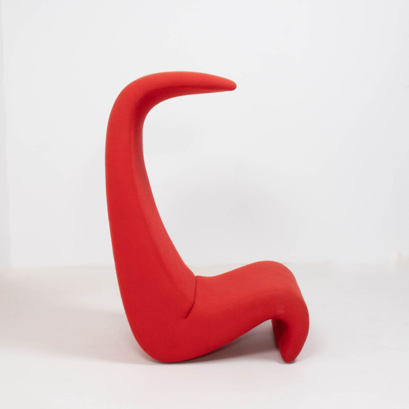 Amoebe" rode vintage kinderstoel van Verner Panton voor Vitra 1970