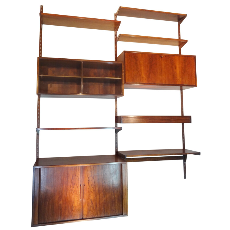 Mural bookcase in rosewood, Kaï KRISTIANSEN - 1960s