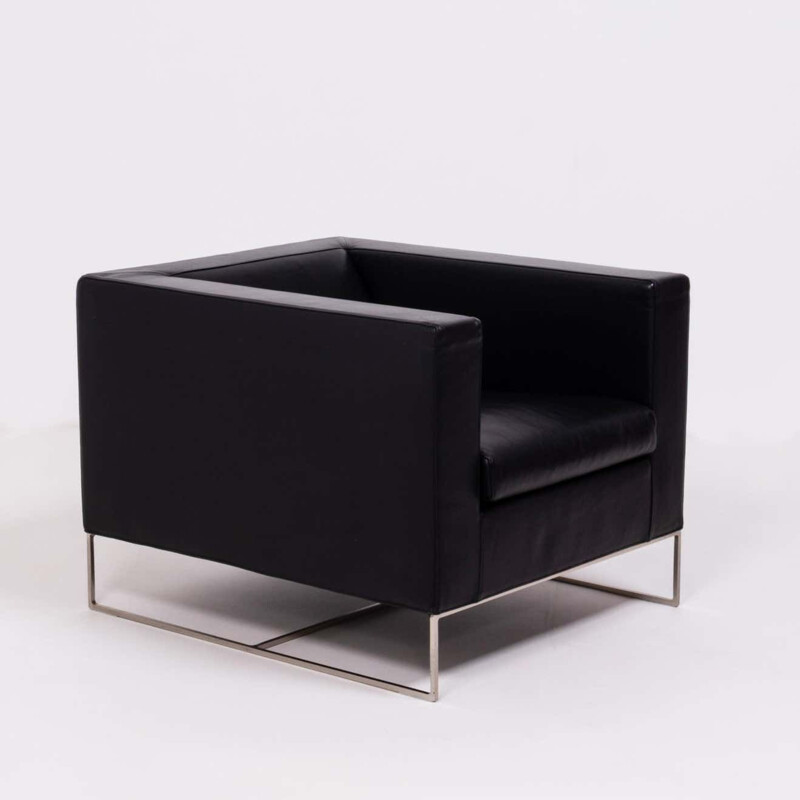 Vintage "Klee" black armchair by Rodolfo Dordoni for Minotti