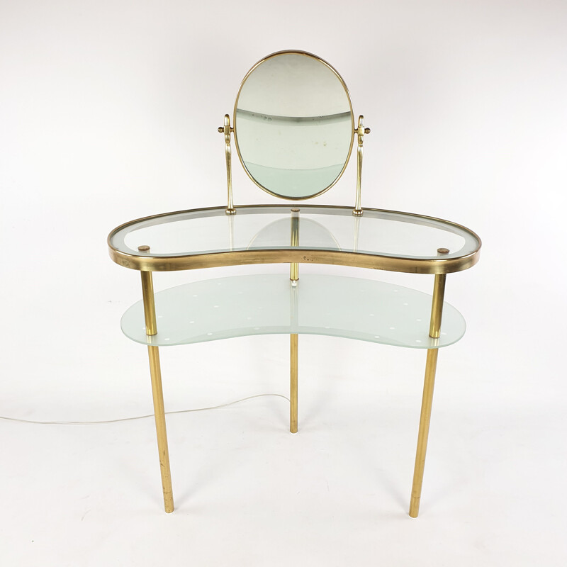 Vintage Dressing Table with Mirror by Luigi Brusotti, Italy, 1940s