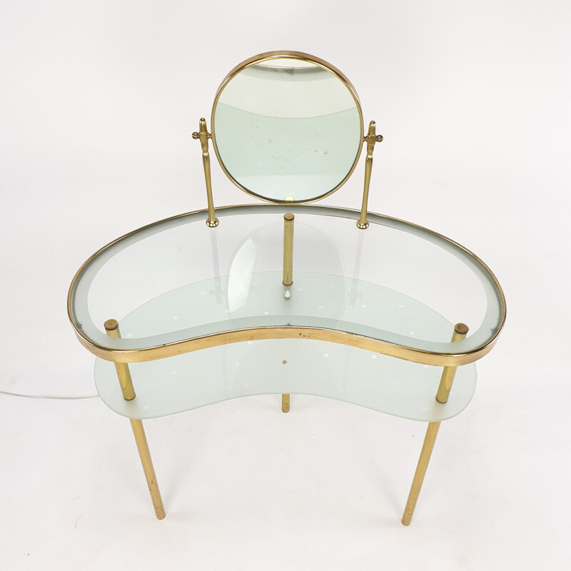 Vintage Dressing Table with Mirror by Luigi Brusotti, Italy, 1940s