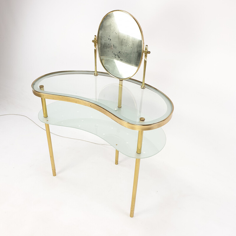 Vintage Dressing Table with Mirror by Luigi Brusotti, Italy, 1940s