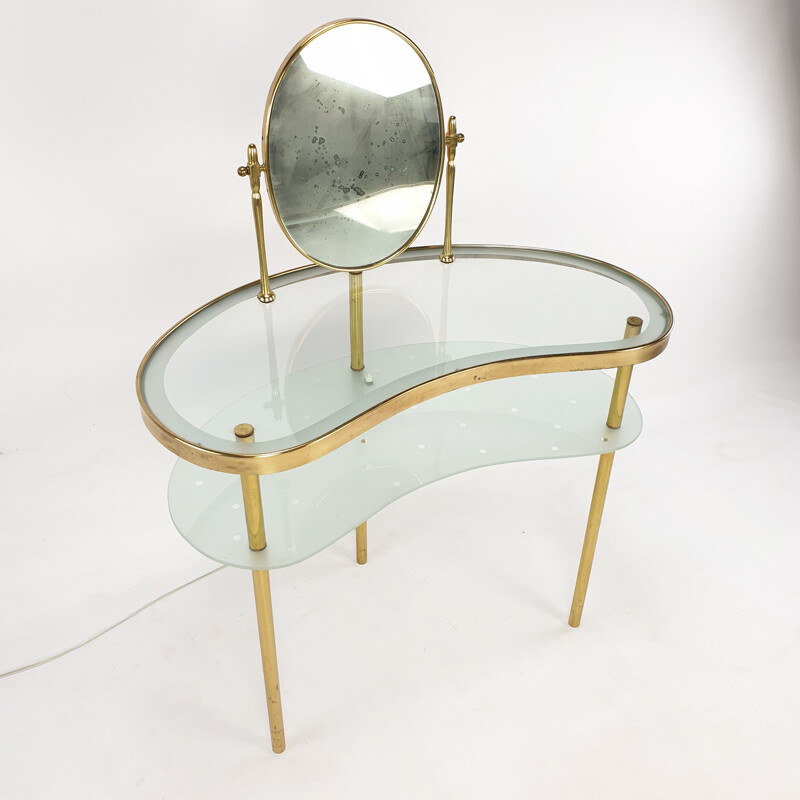 Vintage Dressing Table with Mirror by Luigi Brusotti, Italy, 1940s