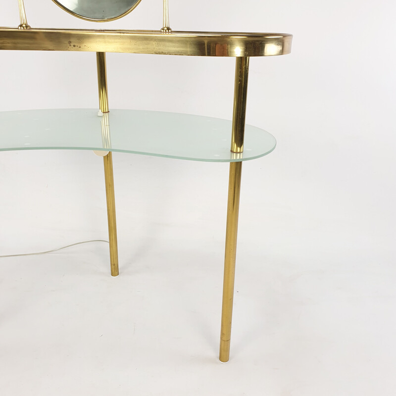 Vintage Dressing Table with Mirror by Luigi Brusotti, Italy, 1940s