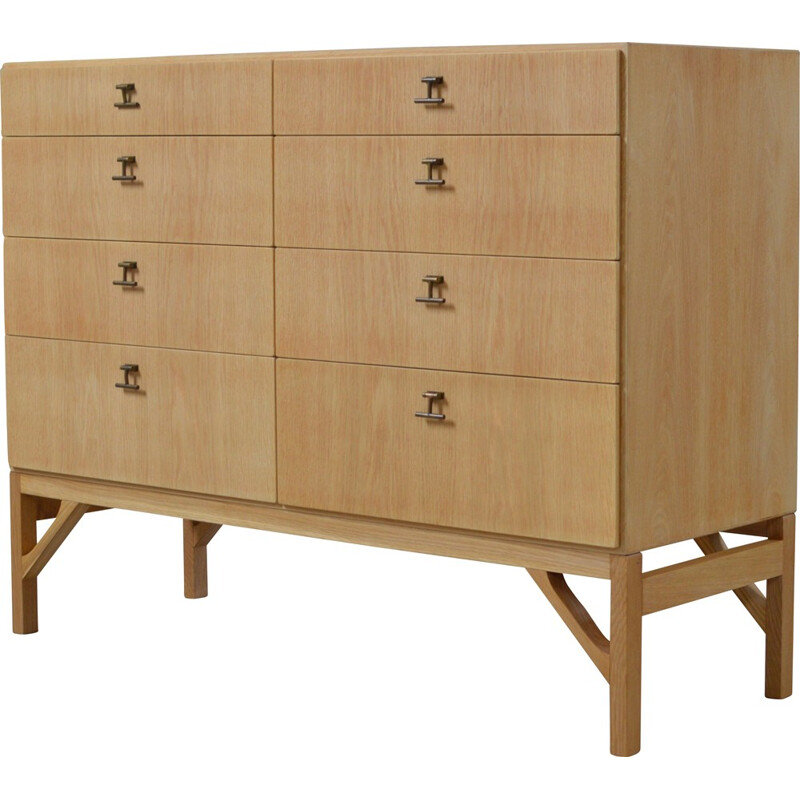 Mid-century CM Madsen chest of drawers in oak and brass, Borge MOGENSEN - 1950s
