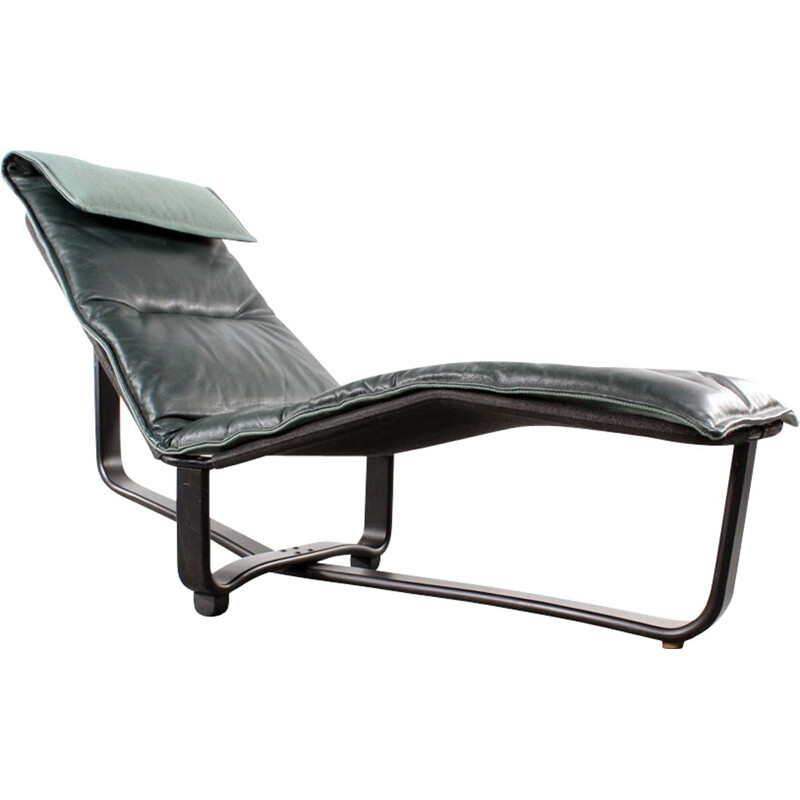 Chaise longue scandinave Westnofa en cuir vert, Ingmar & Knut RELLING - 1980