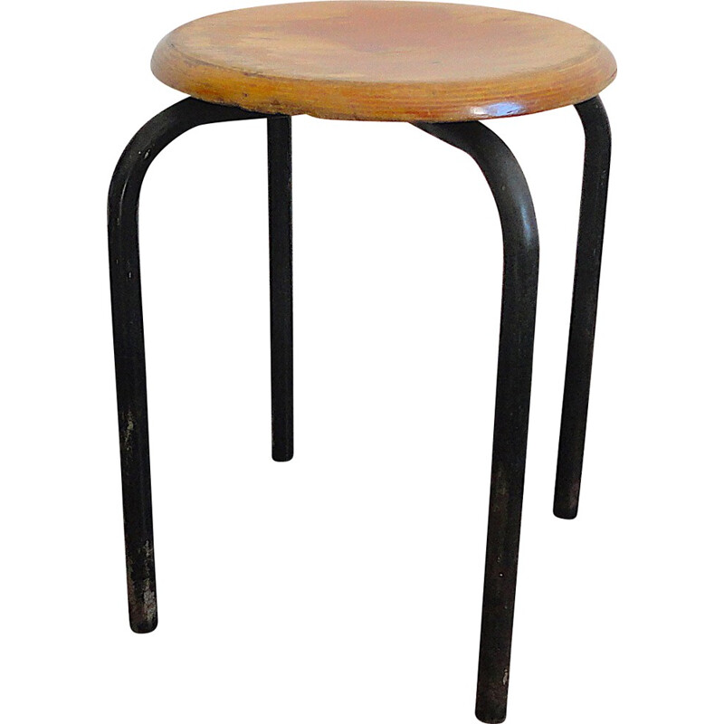 French stool in plywood - 1950s