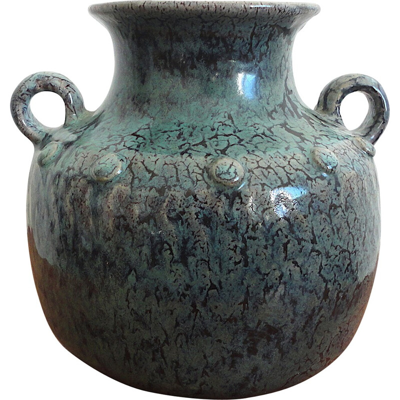 Puisaye vase in enameled earthenware - 1950s