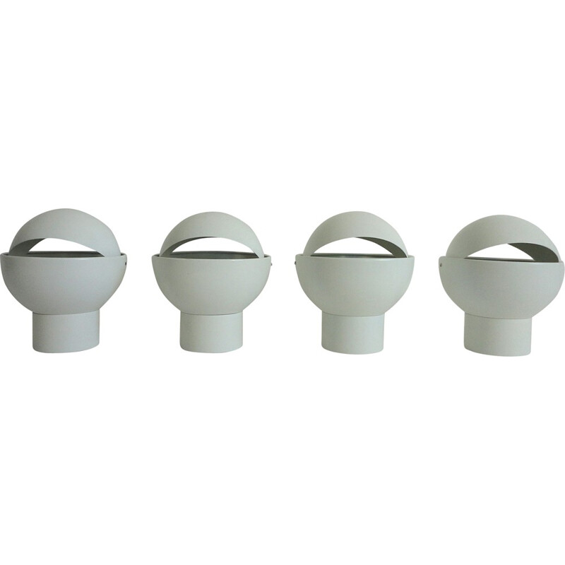 Set of 4 Raak "NOS" sconces in white lacquered metal - 1960s