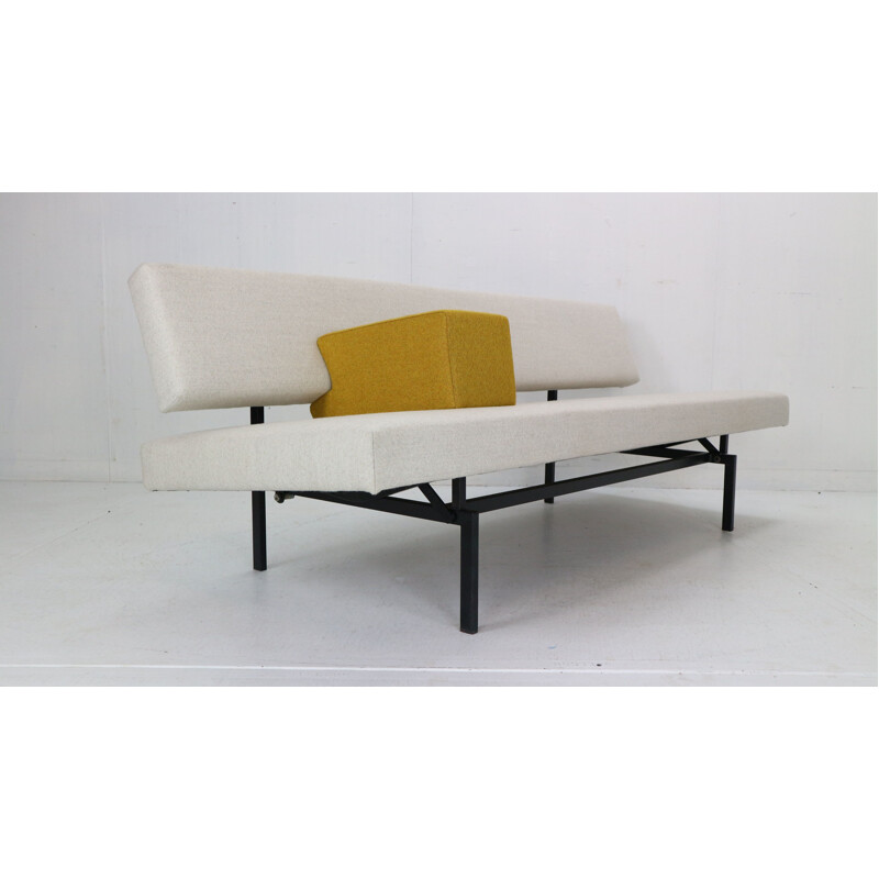 Vintage sofa or daybed in off-white and yellow by Gijs Van Der Sluis, Netherlands 1961s