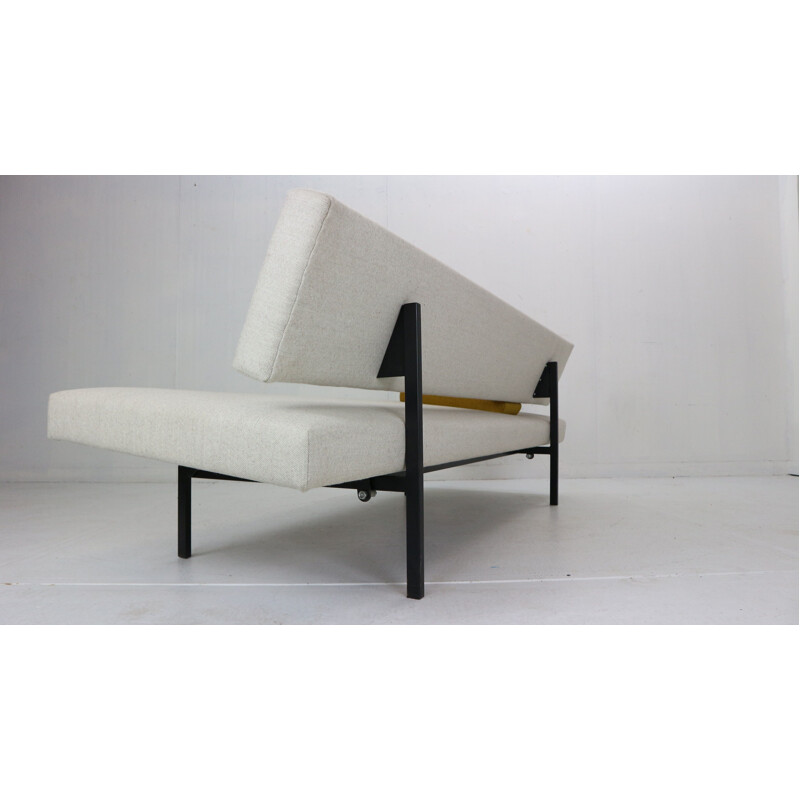 Vintage sofa or daybed in off-white and yellow by Gijs Van Der Sluis, Netherlands 1961s