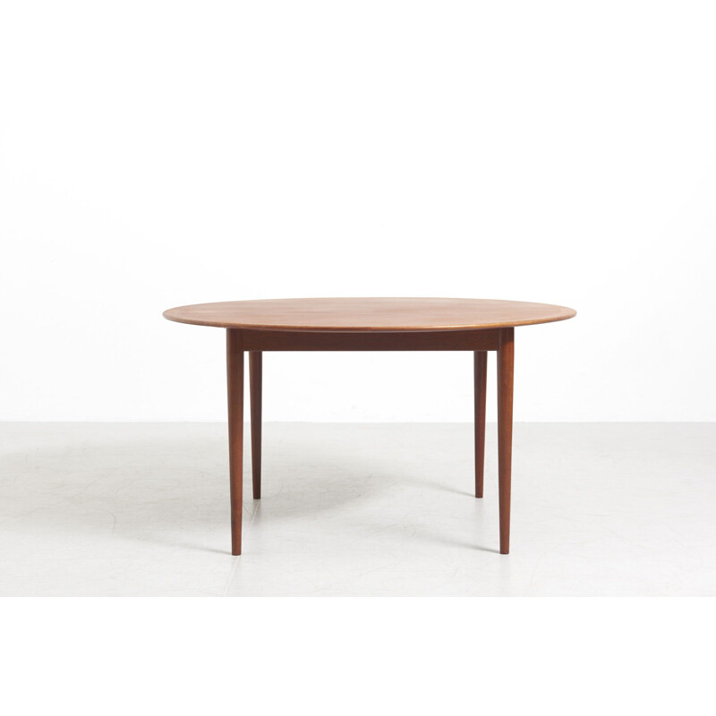 Vintage large round dining table by Grete Jalk for Poul Jeppesen Denmark 1950s