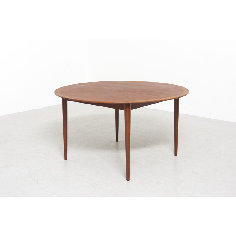 Vintage large round dining table by Grete Jalk for Poul Jeppesen Denmark 1950s