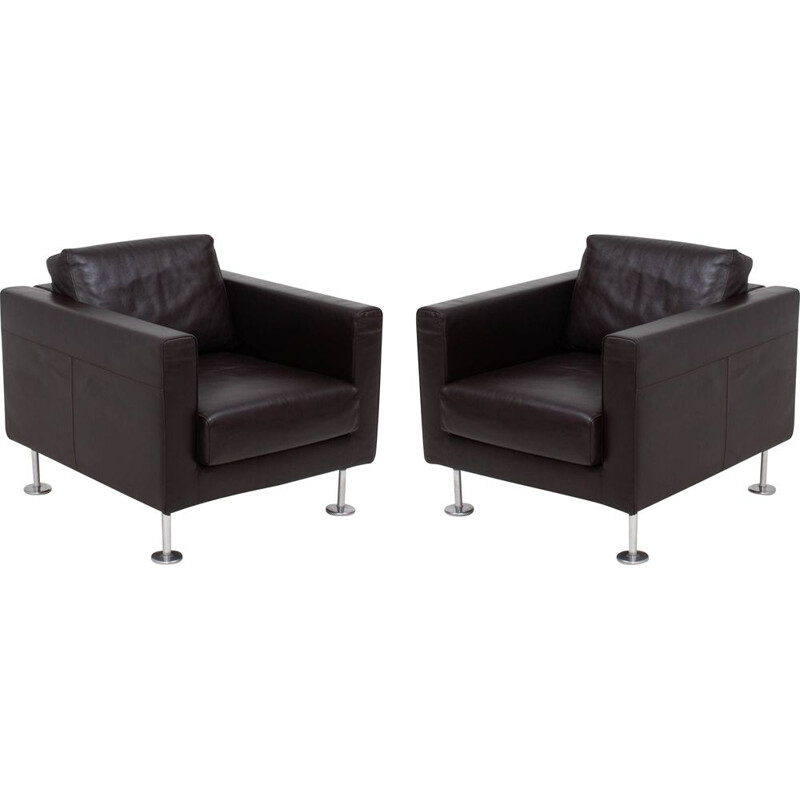 Pair of vintage leather chairs "Park" by Jasper Morrison for Vitra, 2004