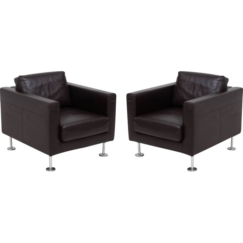 Pareja de sillones "Park" de cuero vintage de Jasper Morrison para Vitra, 2004