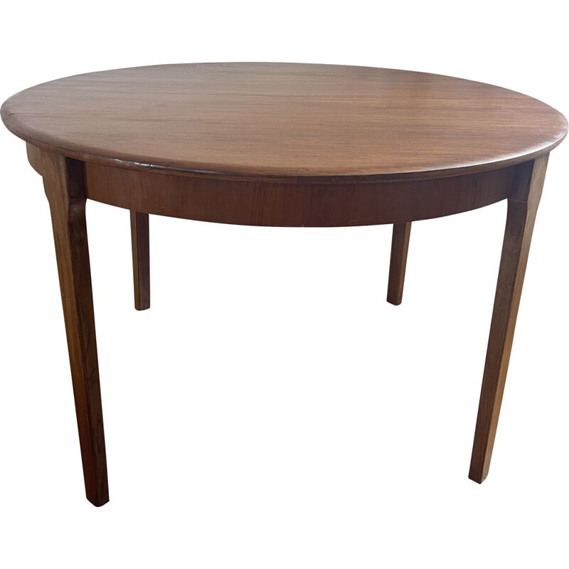 Vintage table scandinavian round  in teak par LB Kofod Larsen