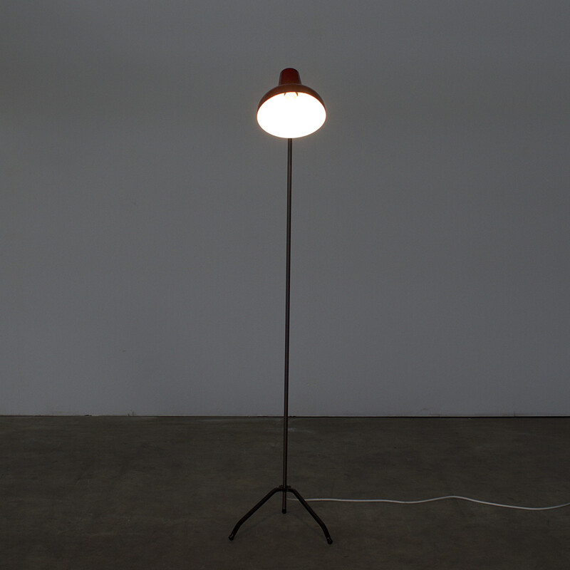 Hala red floorlamp, H. BUSQUET - 1970s