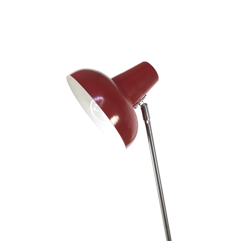 Hala red floorlamp, H. BUSQUET - 1970s