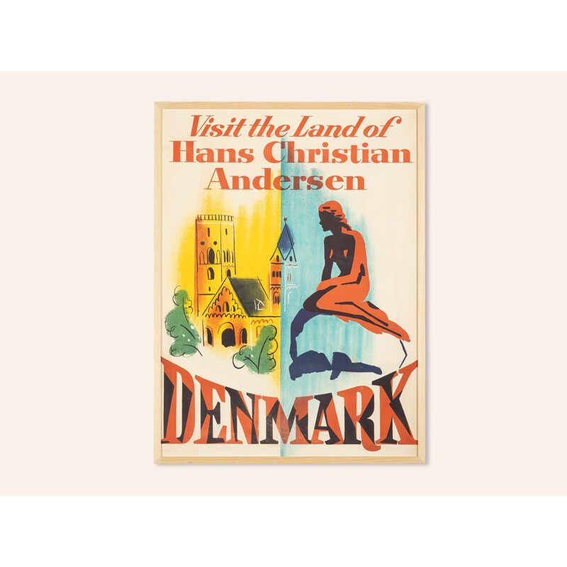 Affiche publicitaire vintage, Danemark 1960