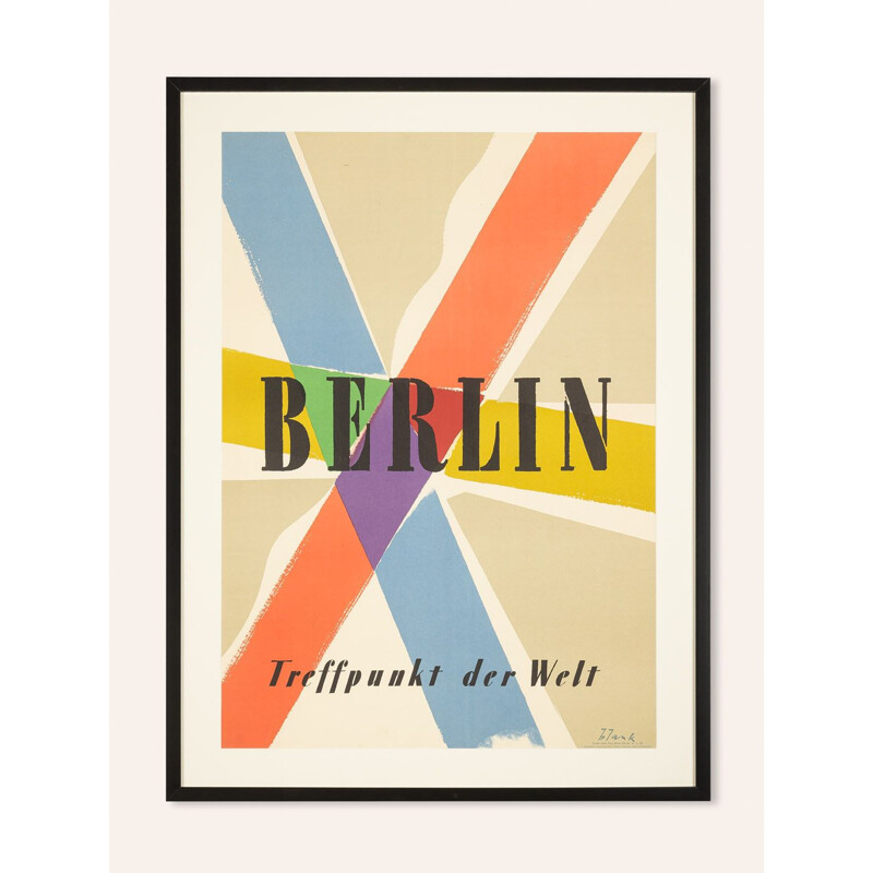 Vintage advertising poster of Berlin-Treffpunkt der Welt 1955s