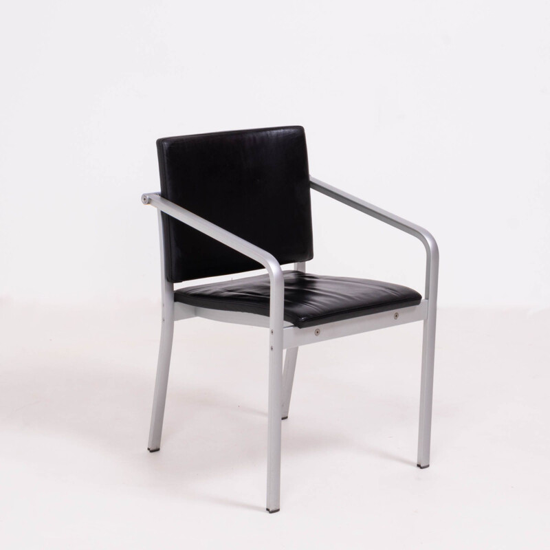 Vintage-Stühle aus Aluminium und Leder von Norman Foster für Thonet 1999
