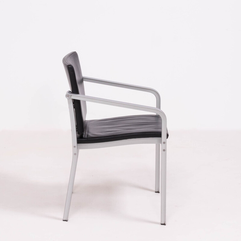 Vintage aluminium and leather chairs by Norman Foster for Thonet 1999s