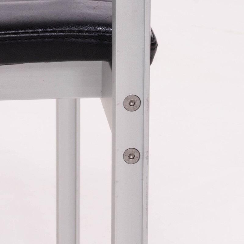 Vintage-Stühle aus Aluminium und Leder von Norman Foster für Thonet 1999
