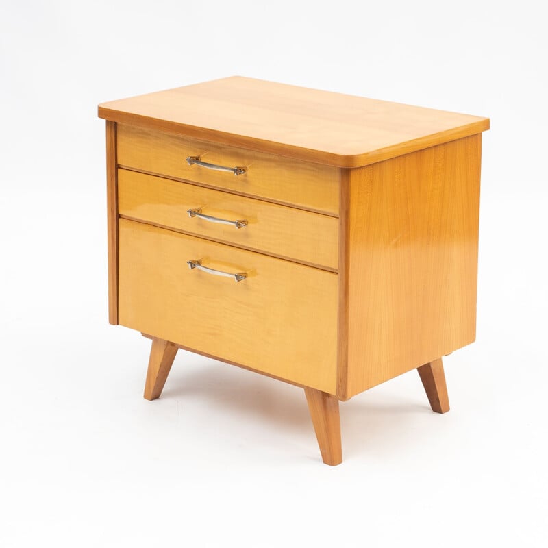 Vintage chest of drawers in ash and maple wood 1950s