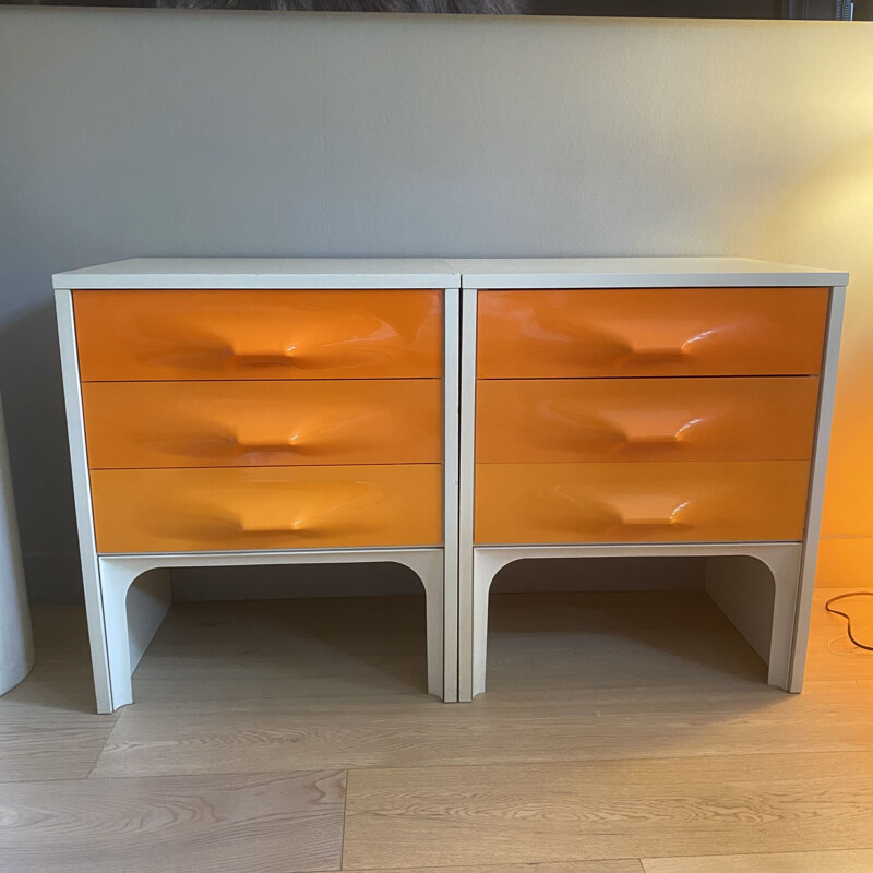 Pair of vintage chest of drawers "DF2000" by Raymond Loewy 1970s