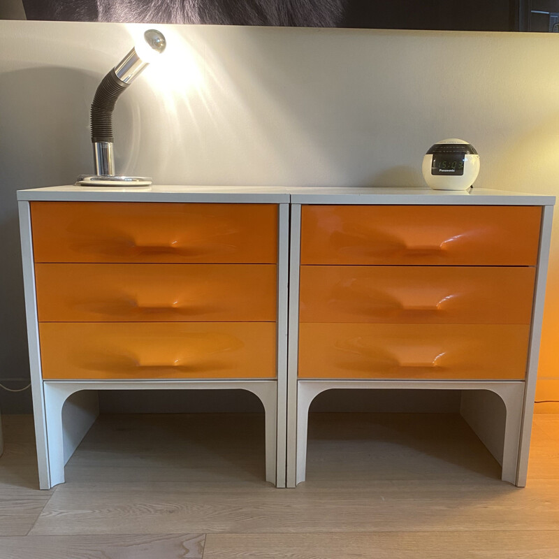 Pair of vintage chest of drawers "DF2000" by Raymond Loewy 1970s