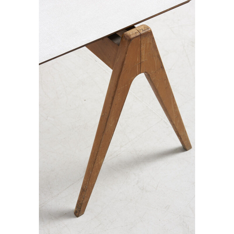  Vintage beech table compass feet by Robin Day for Hille, United Kingdom 1950s