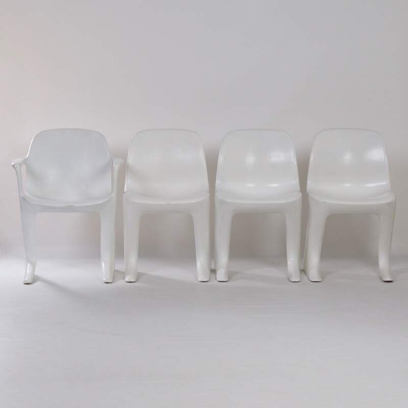 Set of 4 Vintage Kangaroo chairs by Ernst Moeckl for Horn 1968s