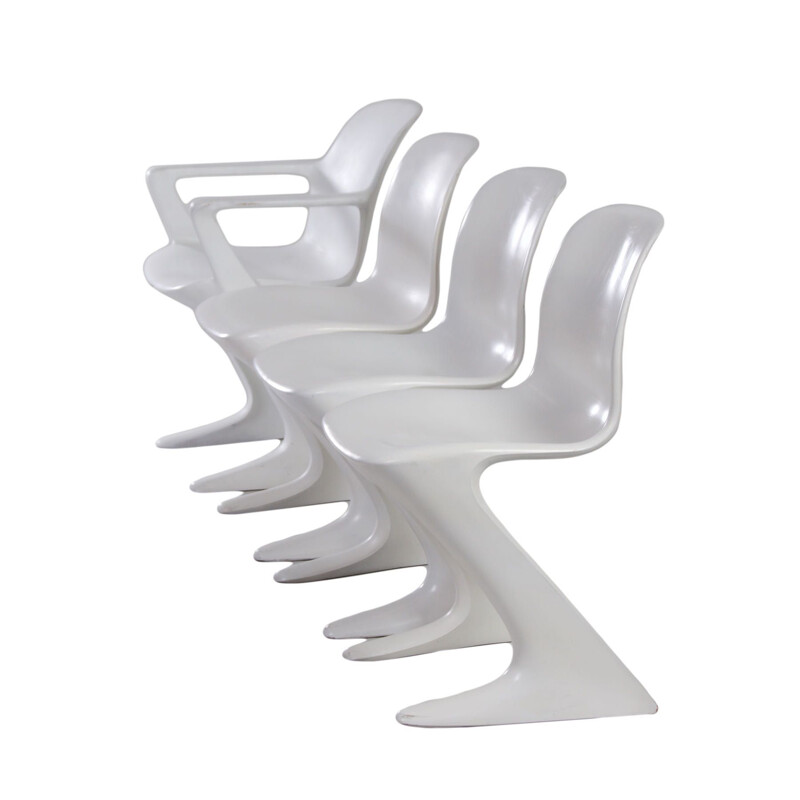 Set of 4 Vintage Kangaroo chairs by Ernst Moeckl for Horn 1968s