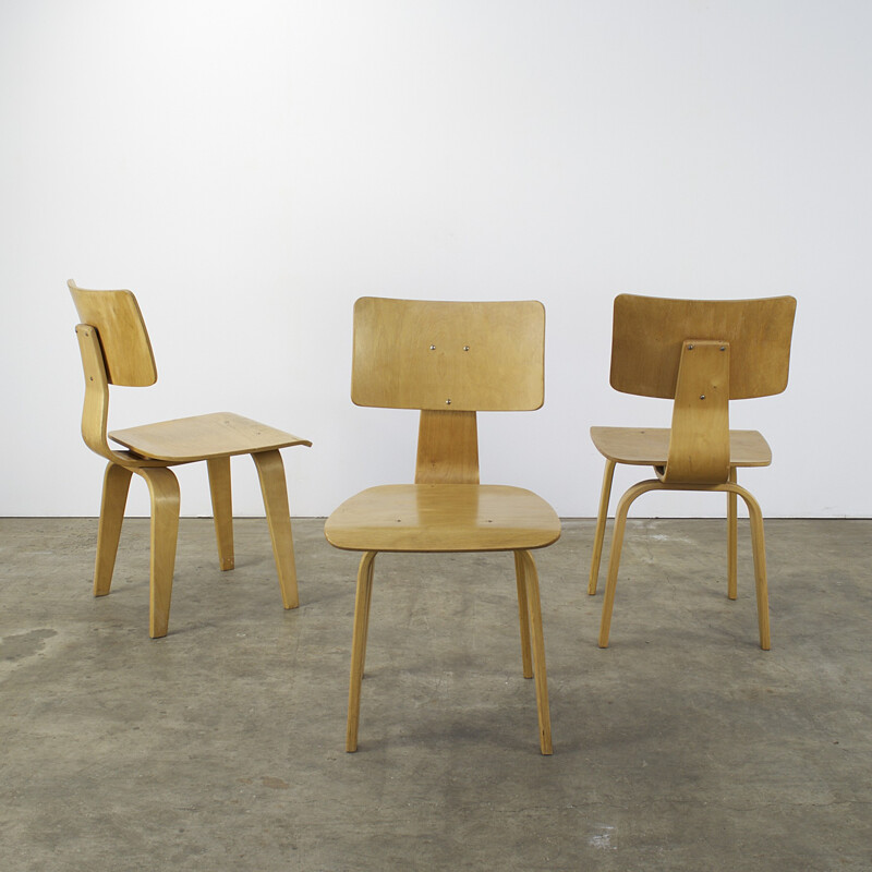 Suite de 3 chaises Pastoe SB03, Cees BRAAKMAN - 1950