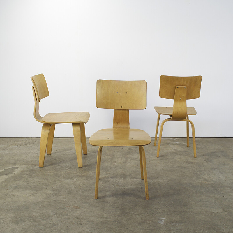 Set of 3 Pastoe SB03 chairs, Cees BRAAKMAN - 1950s