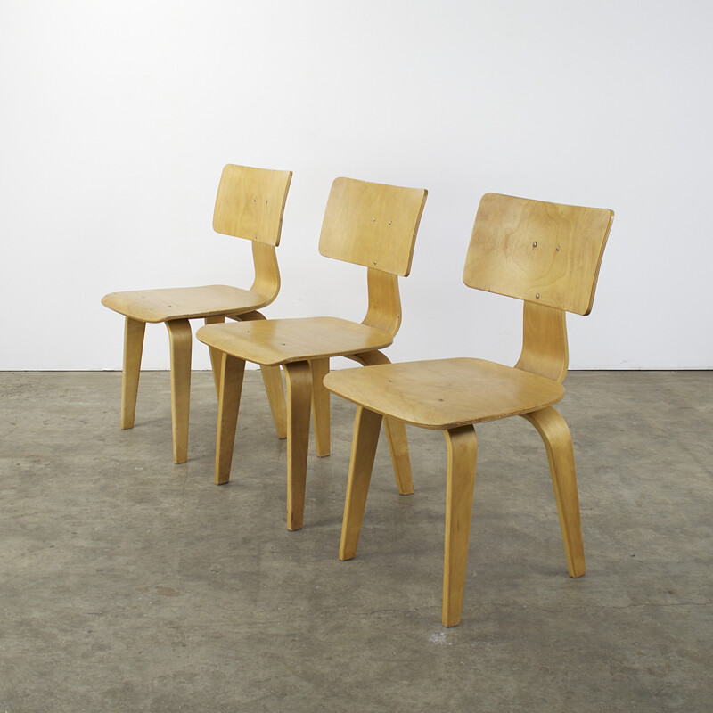 Set of 3 Pastoe SB03 chairs, Cees BRAAKMAN - 1950s