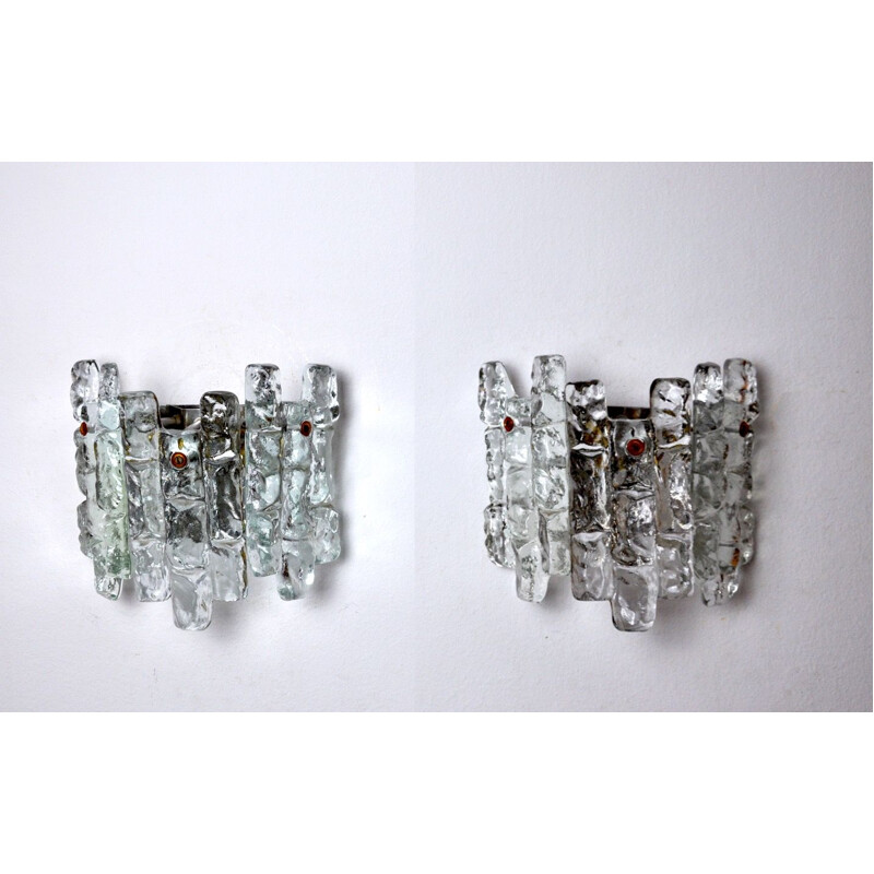 Pair of "ice cube" sconces by J.T. Kalmar