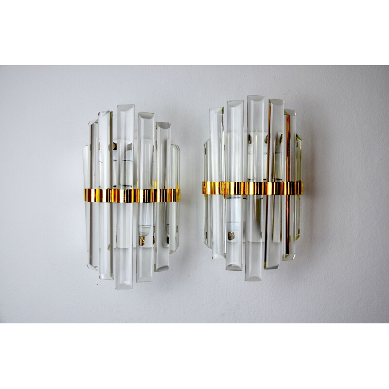 Pair of vintage sconces in !Murano glass Italy 1970s