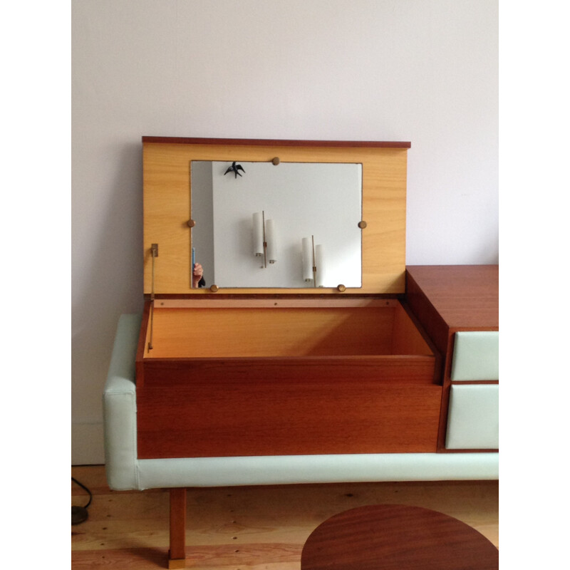 Dressing table with matching pouffe, Roger LANDAULT - 1950s
