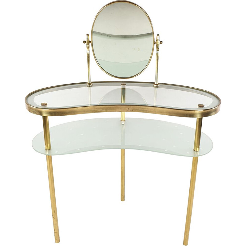 Vintage Dressing Table with Mirror by Luigi Brusotti, Italy, 1940s