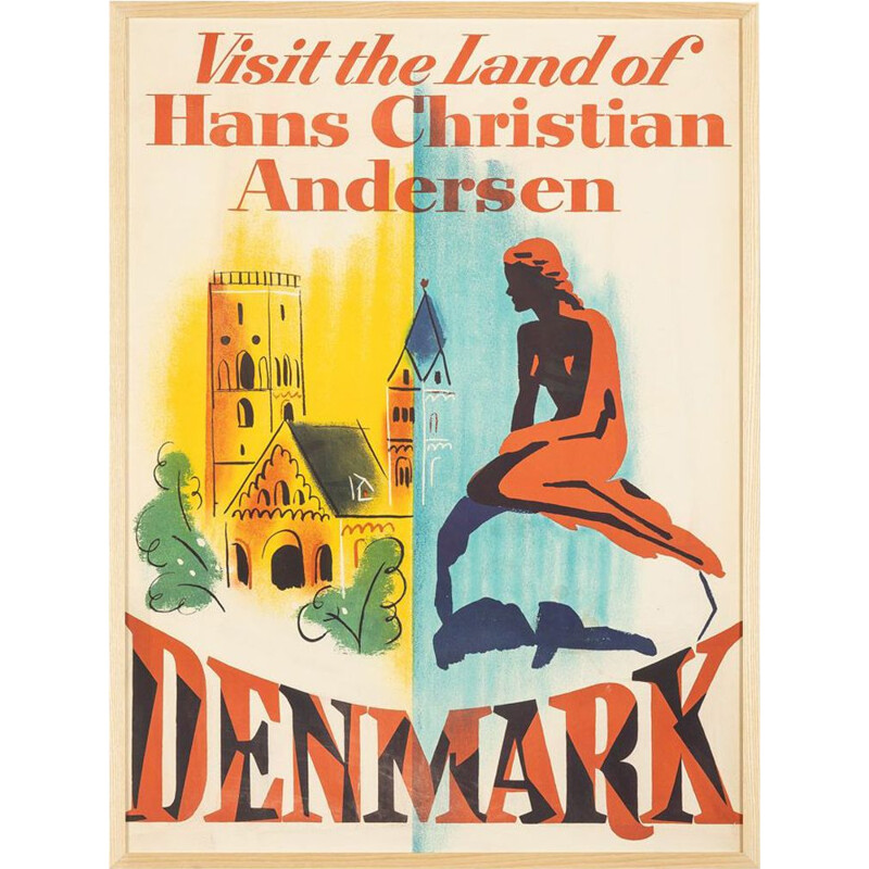Affiche publicitaire vintage, Danemark 1960