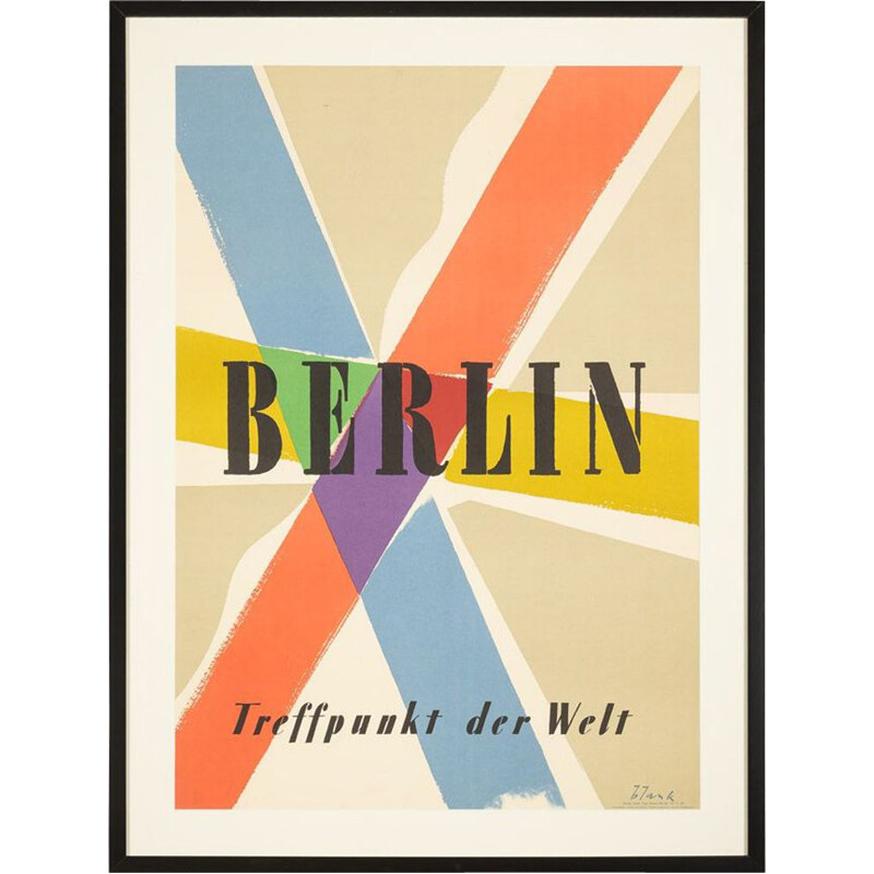 Affiche publicitaire vintage de Berlin-Treffpunkt der Welt 1955