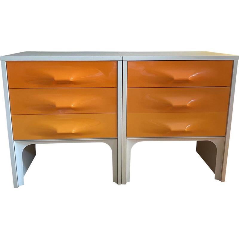 Pair of vintage chest of drawers "DF2000" by Raymond Loewy 1970s