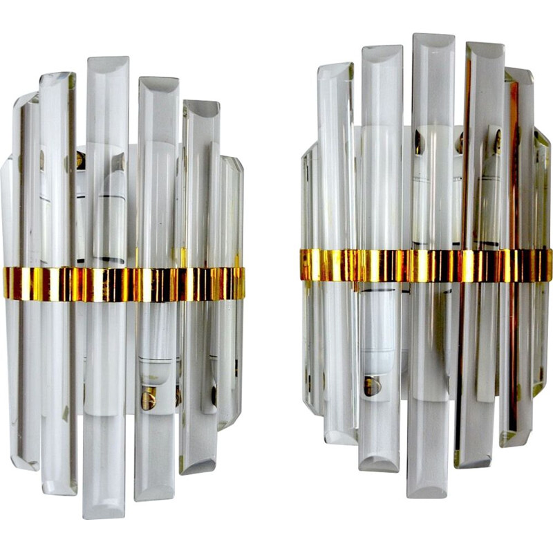 Pair of vintage sconces in !Murano glass Italy 1970s