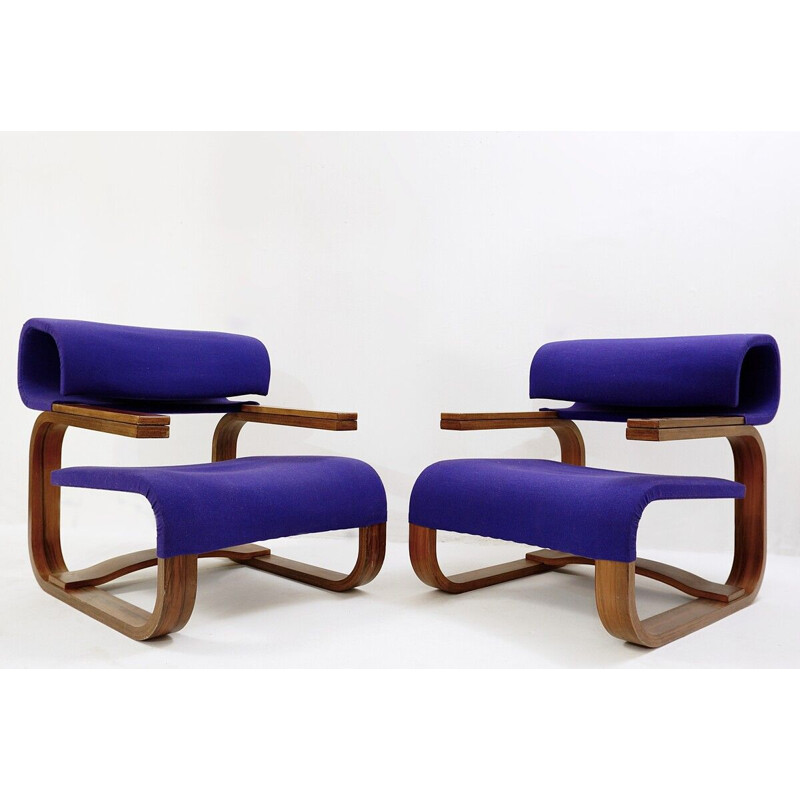 Pair of vintage armchairs by Jan Bocan for Thonet, Stockholm 1972