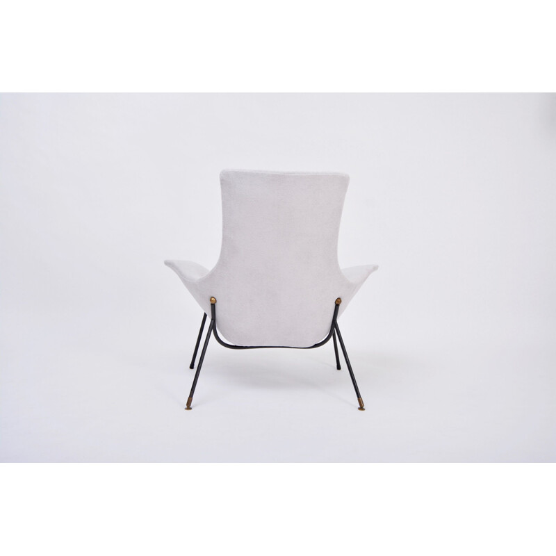 Vintage grijze fauteuil van Augusto Bozzi voor Fratelli Saporiti Italië 1950