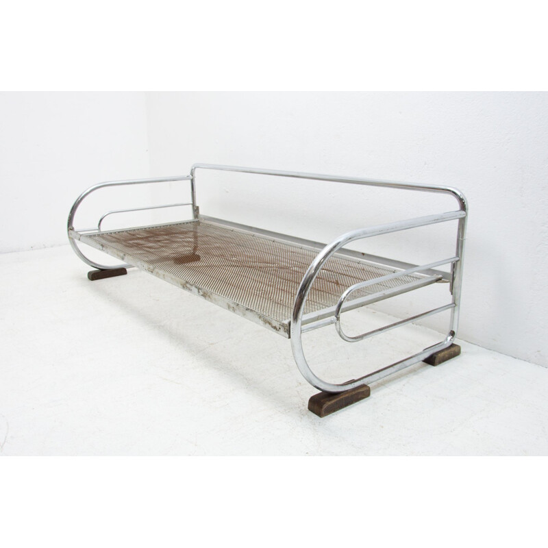 Vintage Bauhaus sofa chromed by Hynek Gottwald 1930s