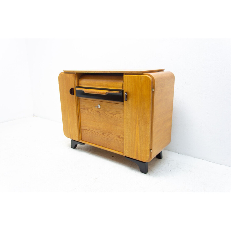 Vintage cabinet with gramophone by Jindřich Halabala for UP Závody, Czechoslovakia 1950