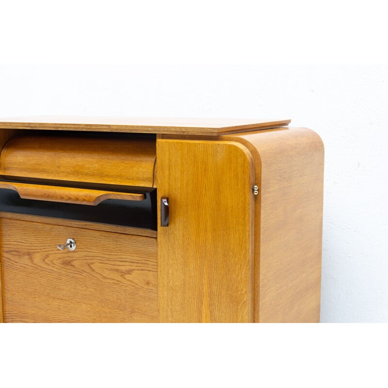 Vintage cabinet with gramophone by Jindřich Halabala for UP Závody, Czechoslovakia 1950