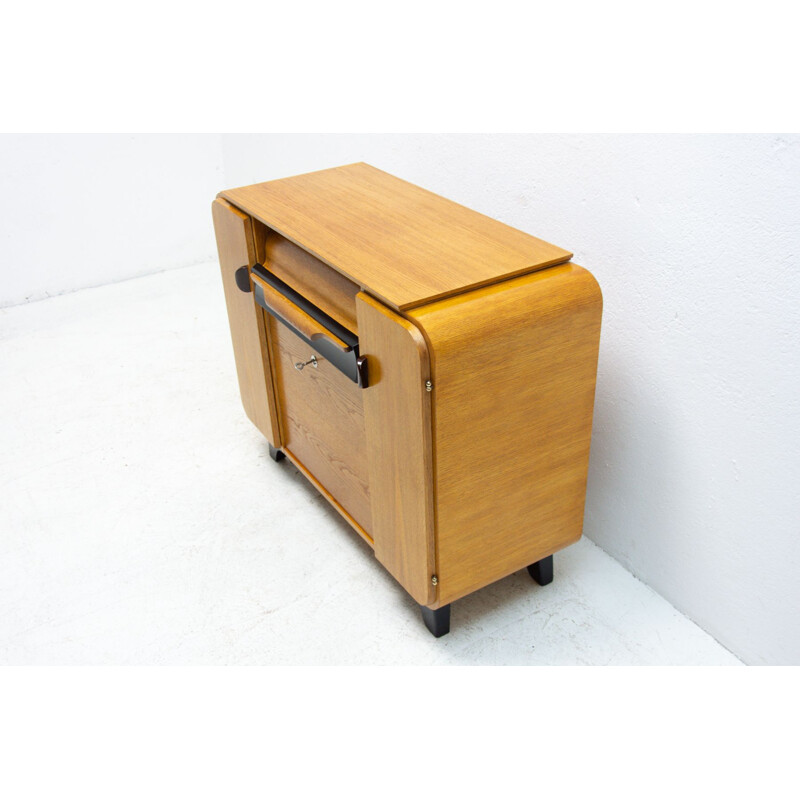 Vintage cabinet with gramophone by Jindřich Halabala for UP Závody, Czechoslovakia 1950